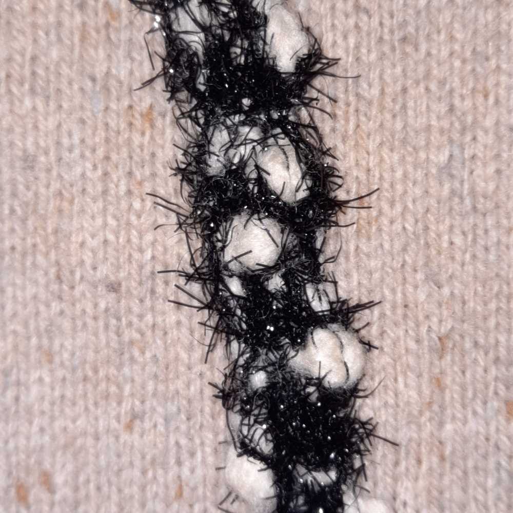 SEE BY CHLOÈ Wool Knit Dress Jumper Mini Dress Pockets Tan Black White Sparkle - Picture 3 of 9